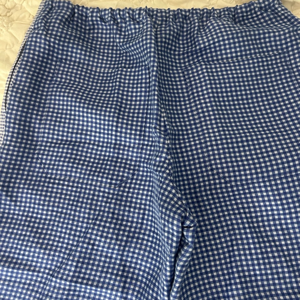 J.Crew white/blue gingham pants with pockets - Picture 4 of 5